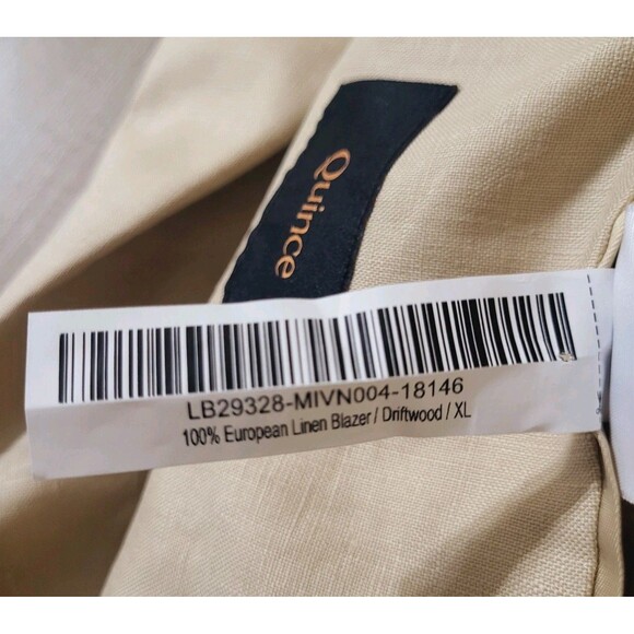 Quince Mens 100% European Linen Blazer XL New Beige Neutral Breathable Casual - Picture 5 of 13